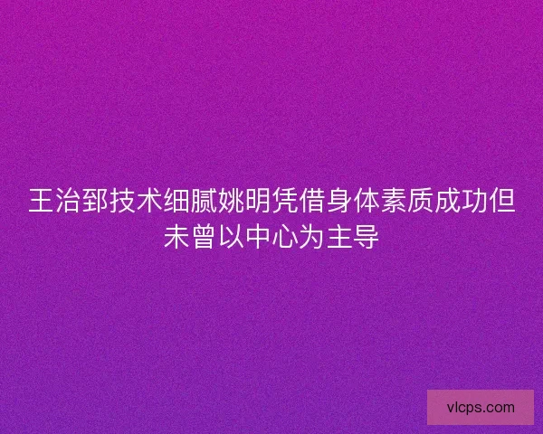 王治郅技术细腻姚明凭借身体素质成功但未曾以中心为主导 王治郅技术细腻姚明凭借身体素质成功但未曾以中心为主导